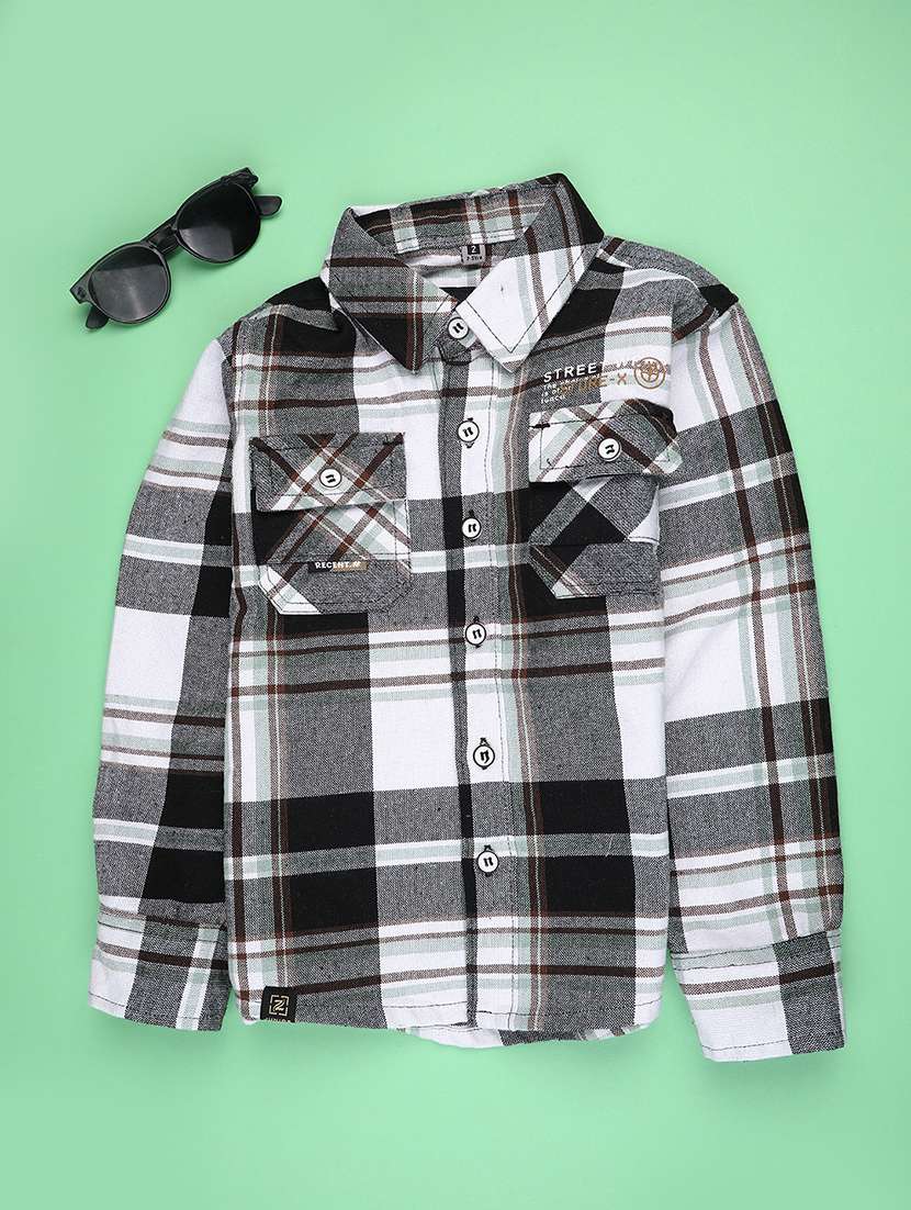 boys checkered long sleeves t-shirt