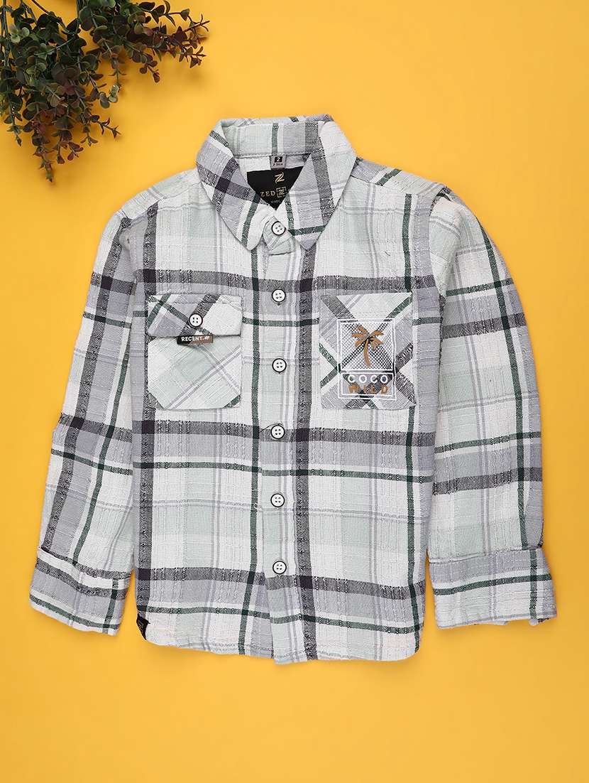 boys checkered long sleeves t-shirt