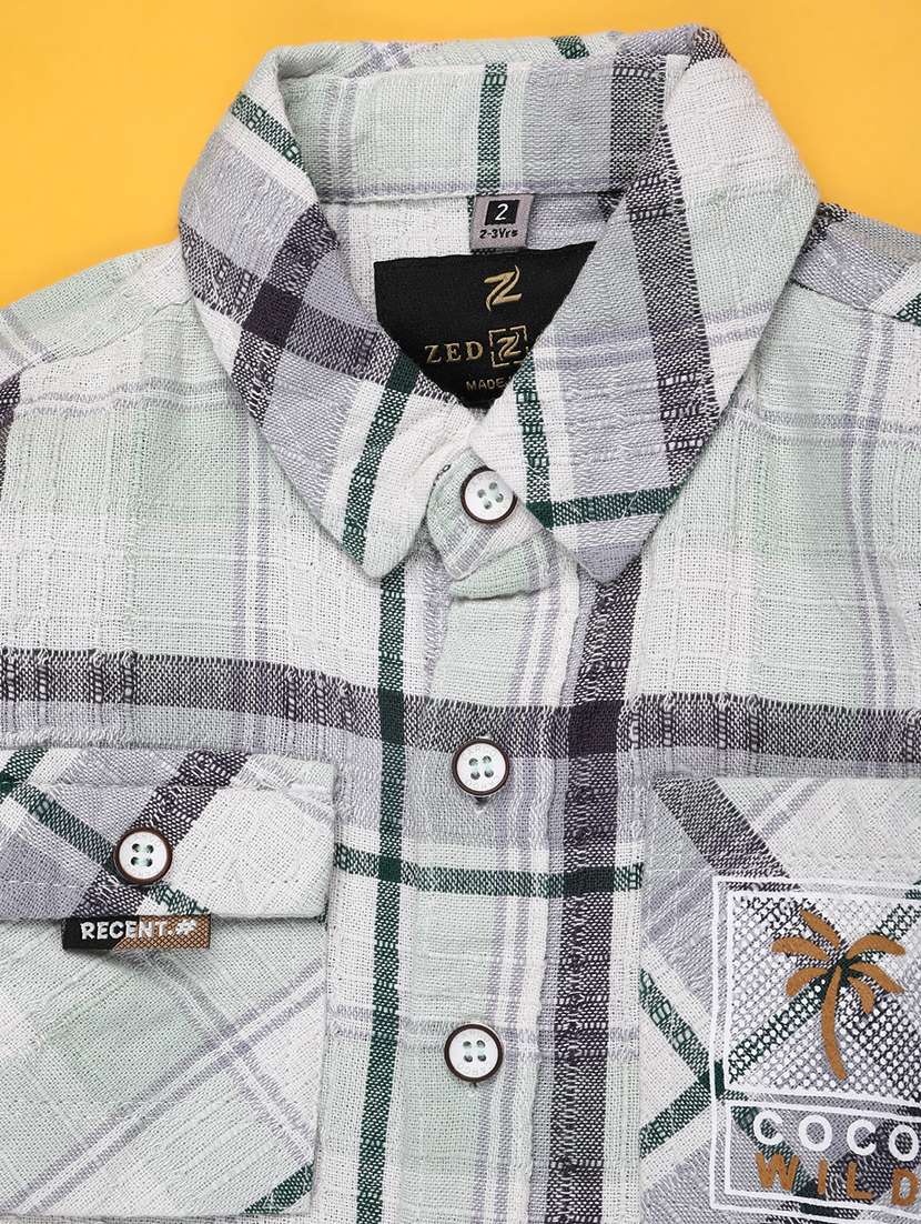 boys checkered long sleeves t-shirt - 22185340 -  Standard Image - 3