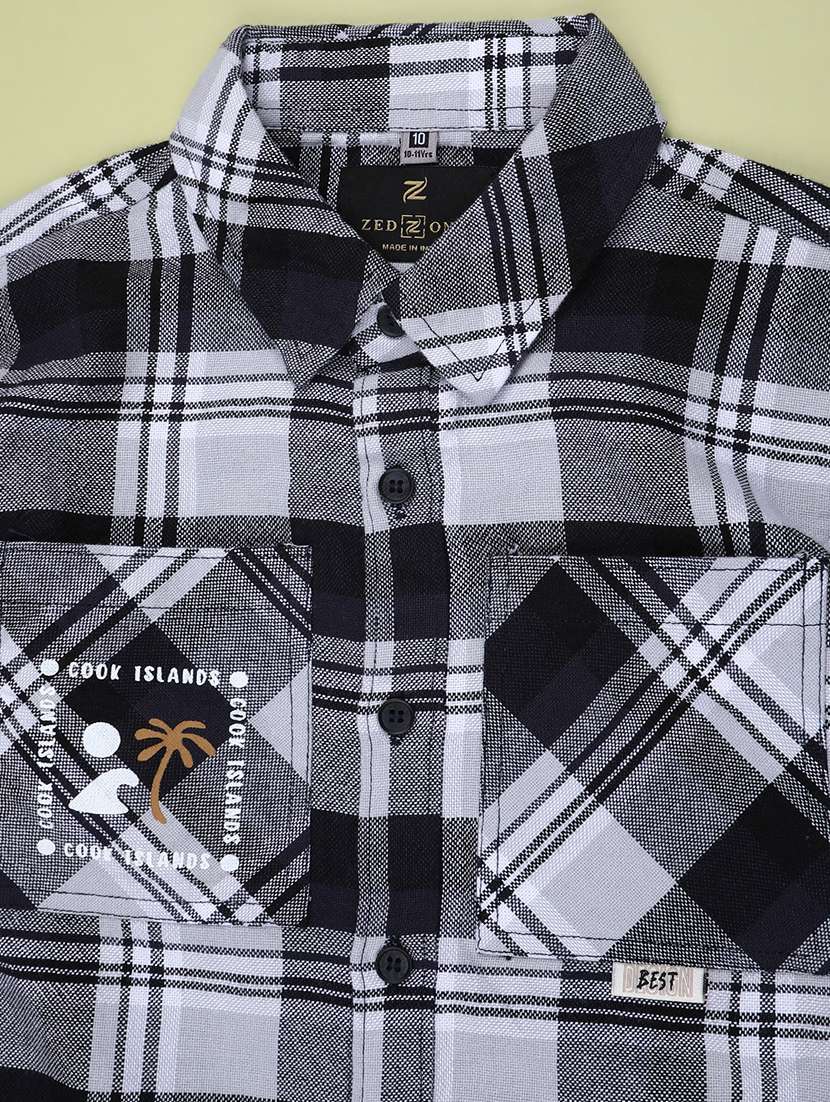 boys checkered long sleeve casual shirt - 22185349 -  Standard Image - 3