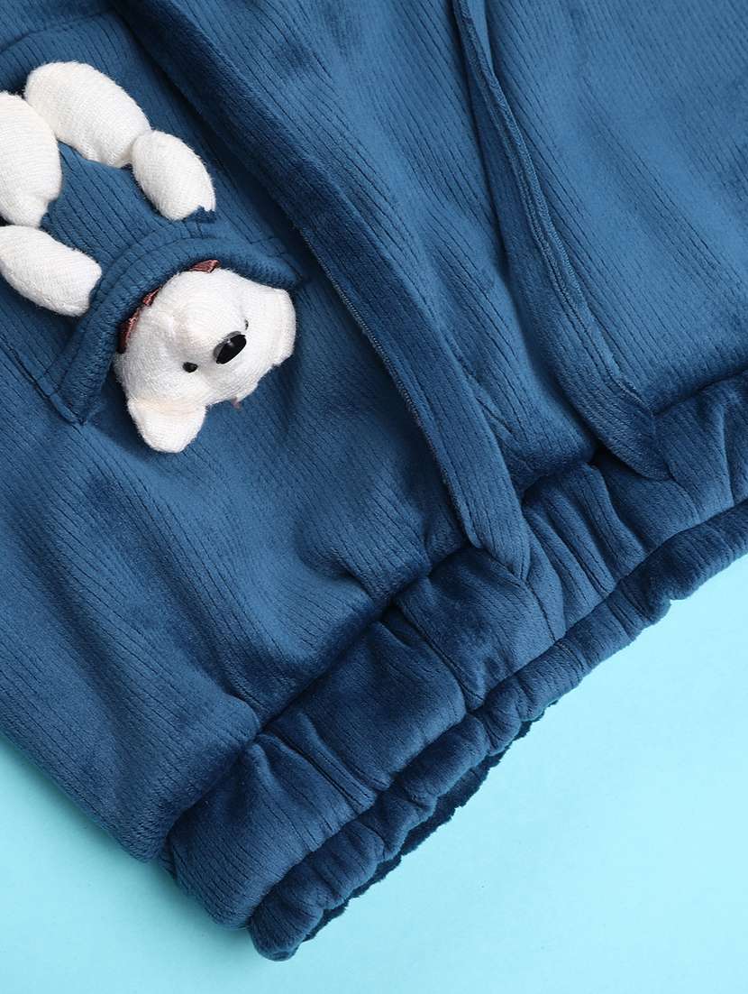 girls solid mid rise nightwear pyjama - 22185352 -  Standard Image - 3