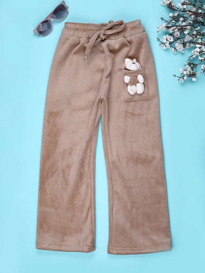 girls solid mid rise nightwear pyjama