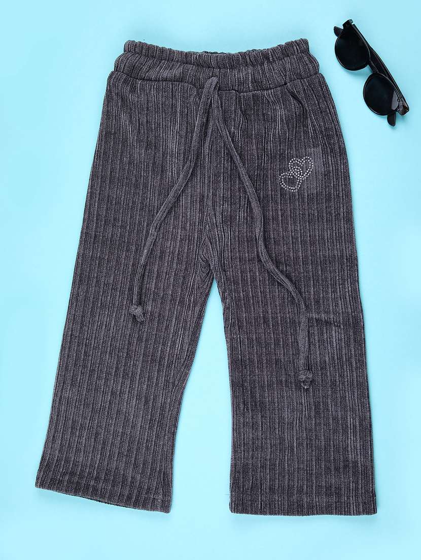 girls solid mid rise nightwear pyjama