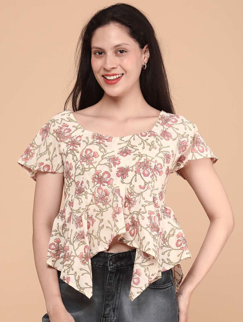 women printed short sleeve top