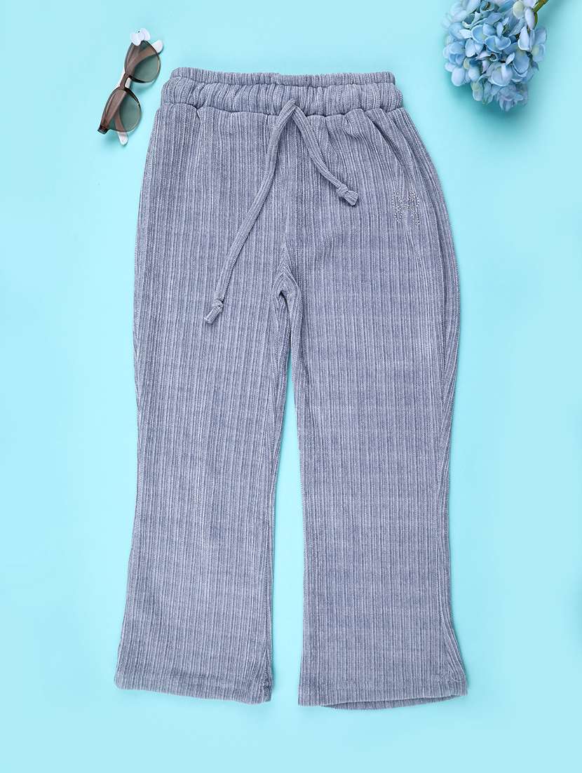 girls solid mid rise nightwear pyjama