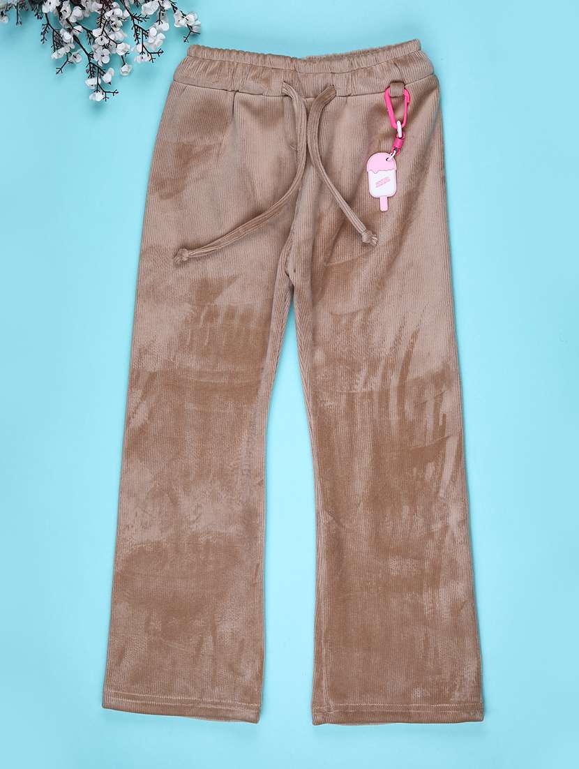 girls solid mid rise nightwear pyjama