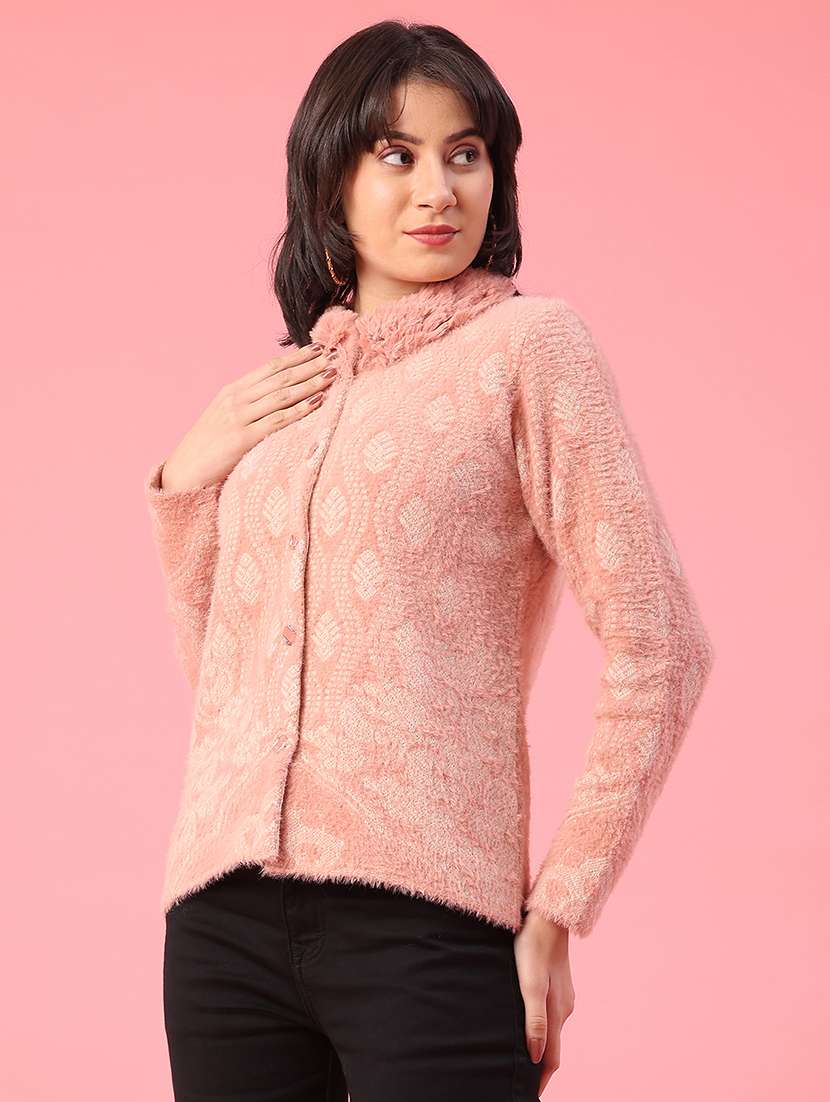 women self design long sleeve cardigan - 22185493 -  Standard Image - 3