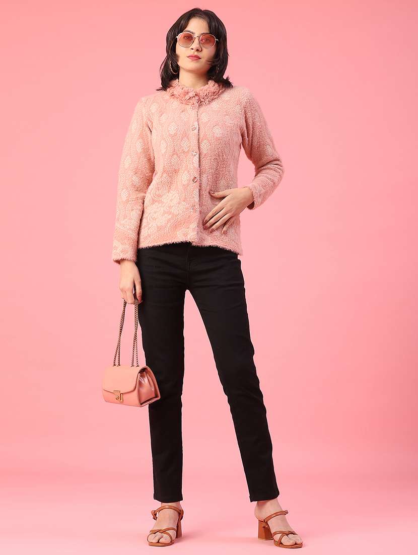 women self design long sleeve cardigan - 22185493 -  Standard Image - 5