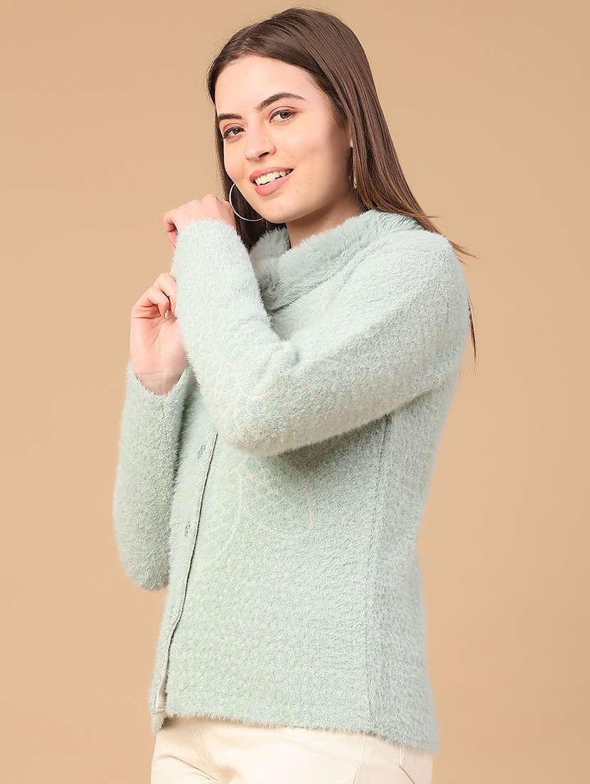 women self design long sleeve cardigan - 22185494 -  Standard Image - 3