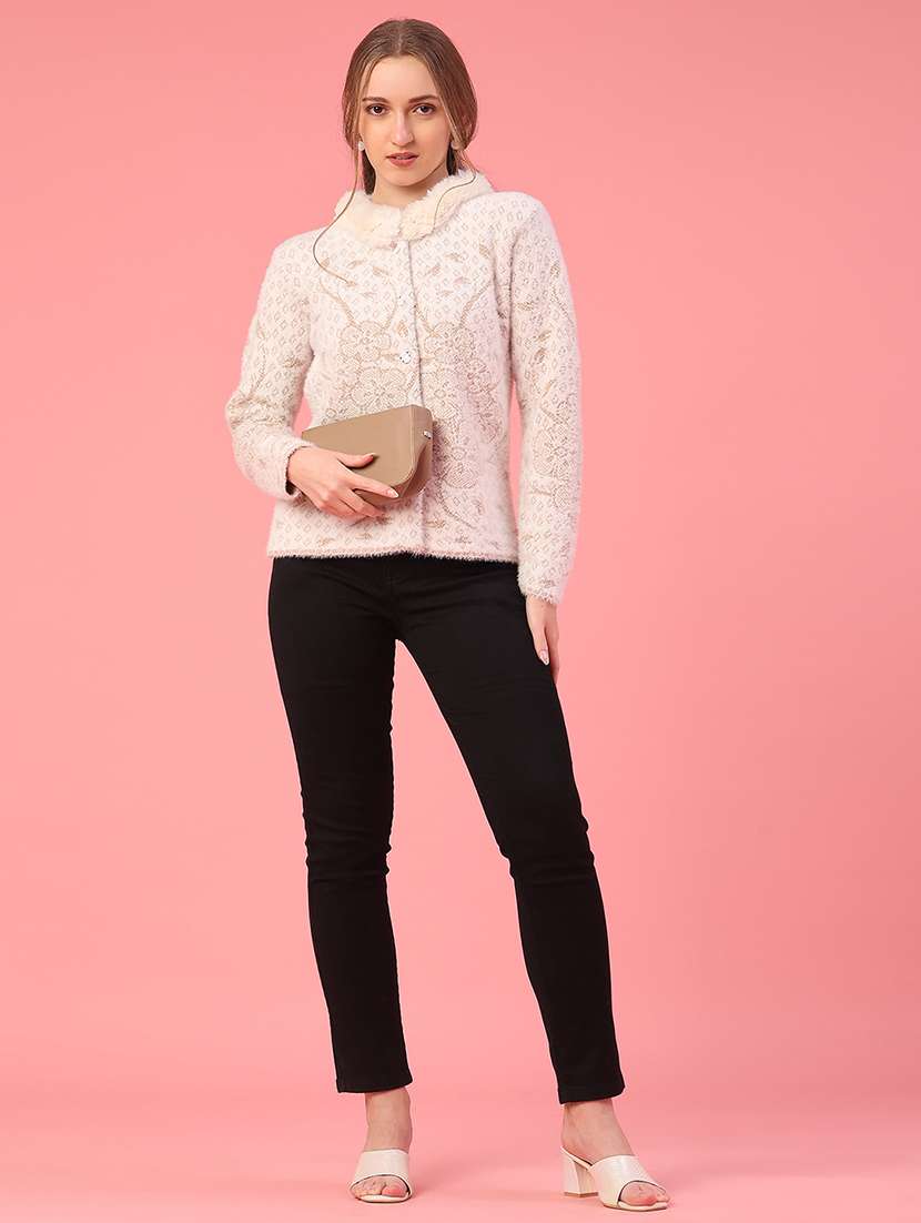 women self design long sleeve cardigan - 22185496 -  Standard Image - 5