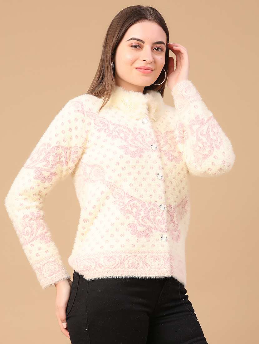 women self design long sleeve cardigan - 22185497 -  Standard Image - 3