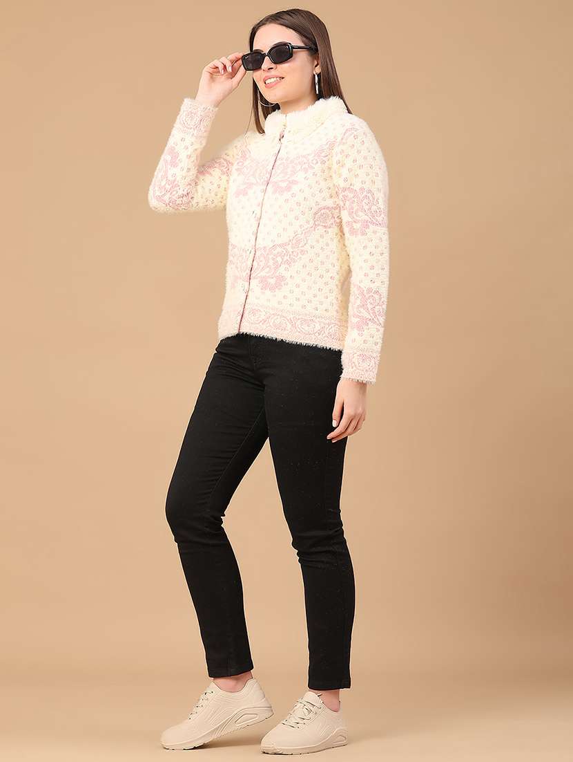 women self design long sleeve cardigan - 22185497 -  Standard Image - 5