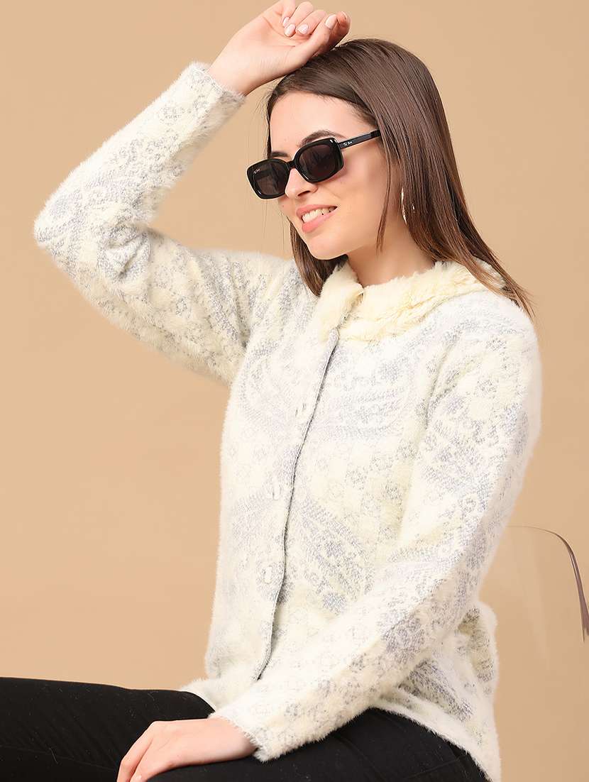 women self design long sleeve cardigan