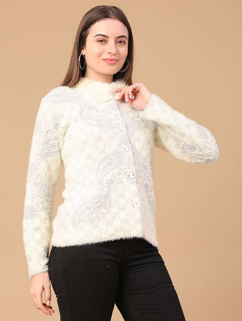 women self design long sleeve cardigan - 22185498 -  Standard Image - 3