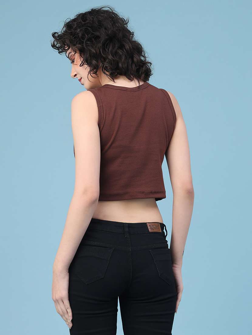 women solid sleeveless tank tee  - 22185536 -  Standard Image - 3