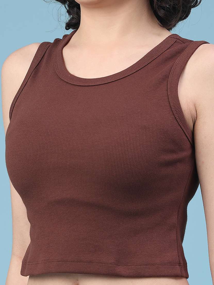 women solid sleeveless tank tee  - 22185536 -  Standard Image - 5