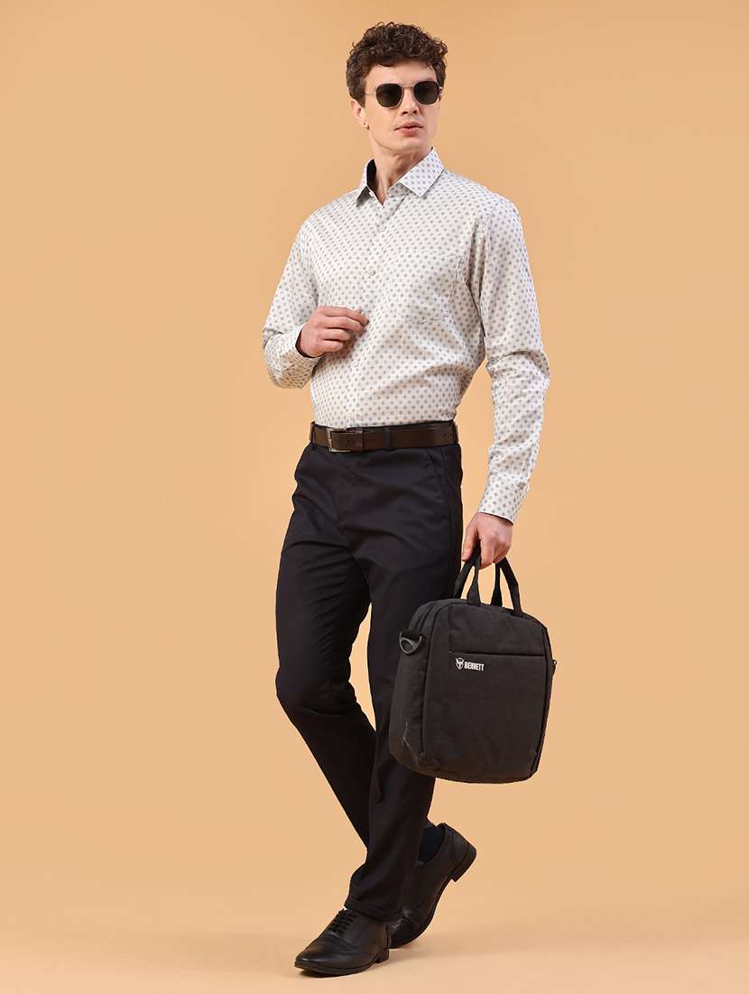 men printed long sleeve slim fit formal shirt - 22185557 -  Standard Image - 5
