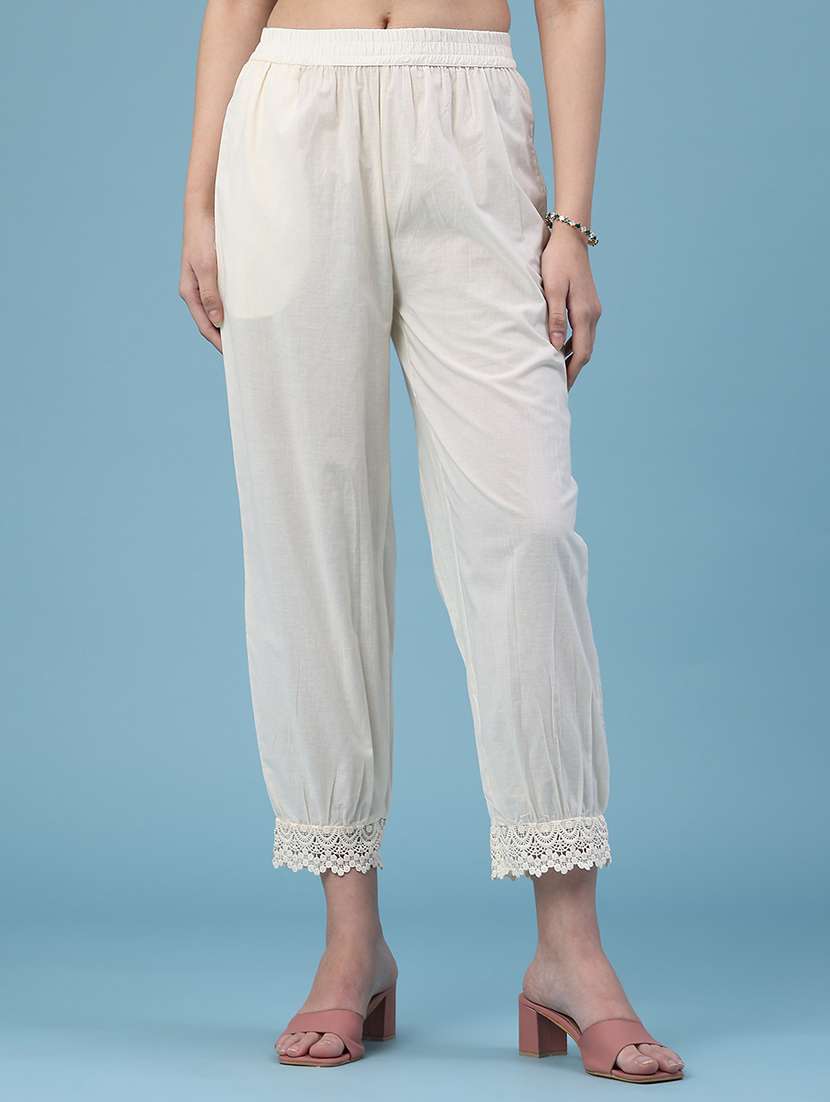 women solid mid rise salwar