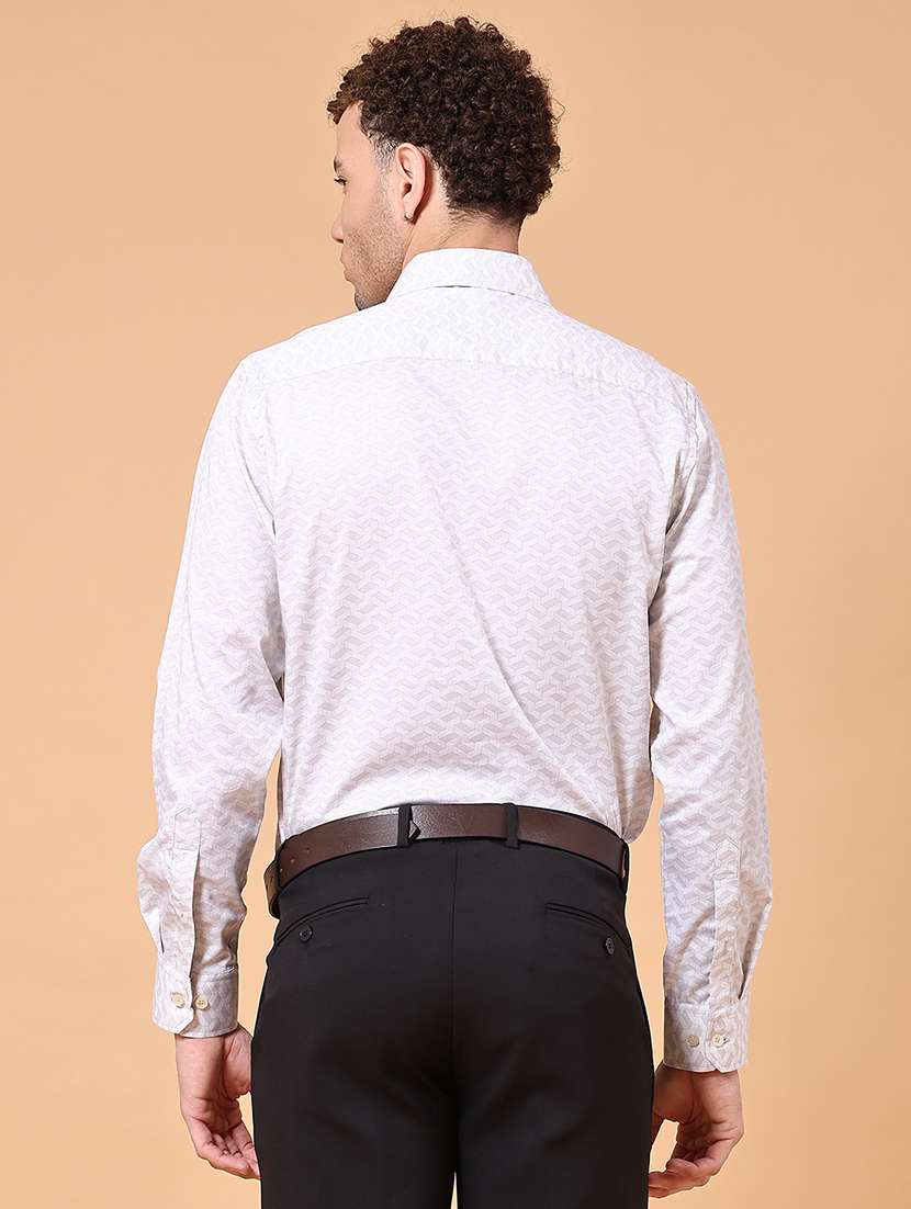 men printed long sleeve slim fit formal shirt - 22185583 -  Standard Image - 3