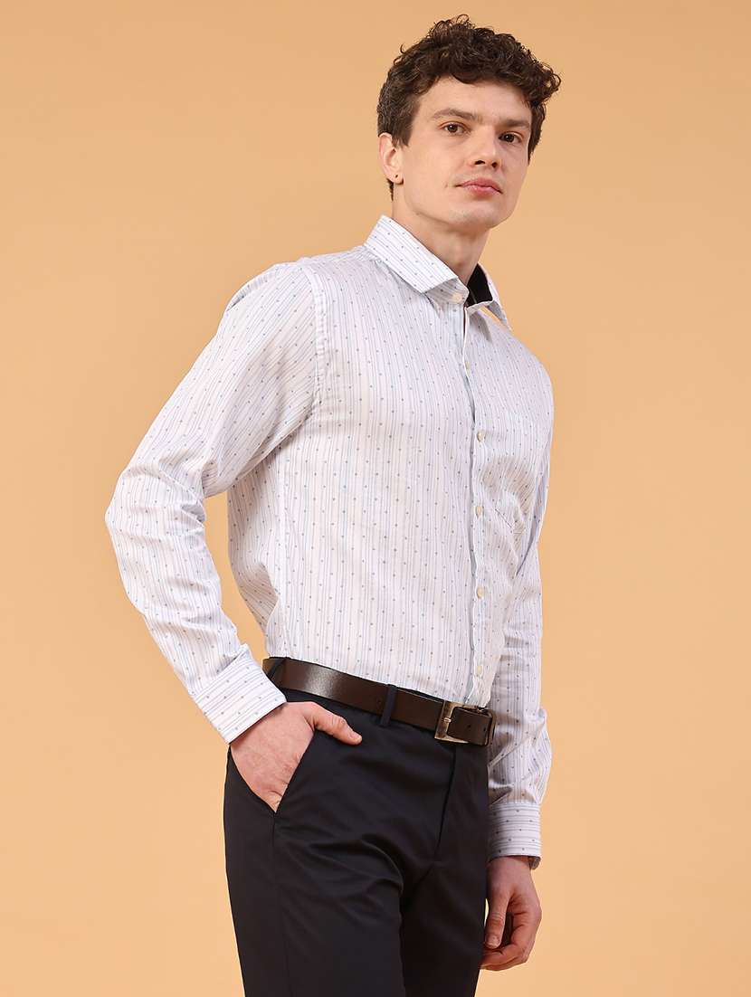 men printed long sleeve slim fit formal shirt - 22185584 -  Standard Image - 3