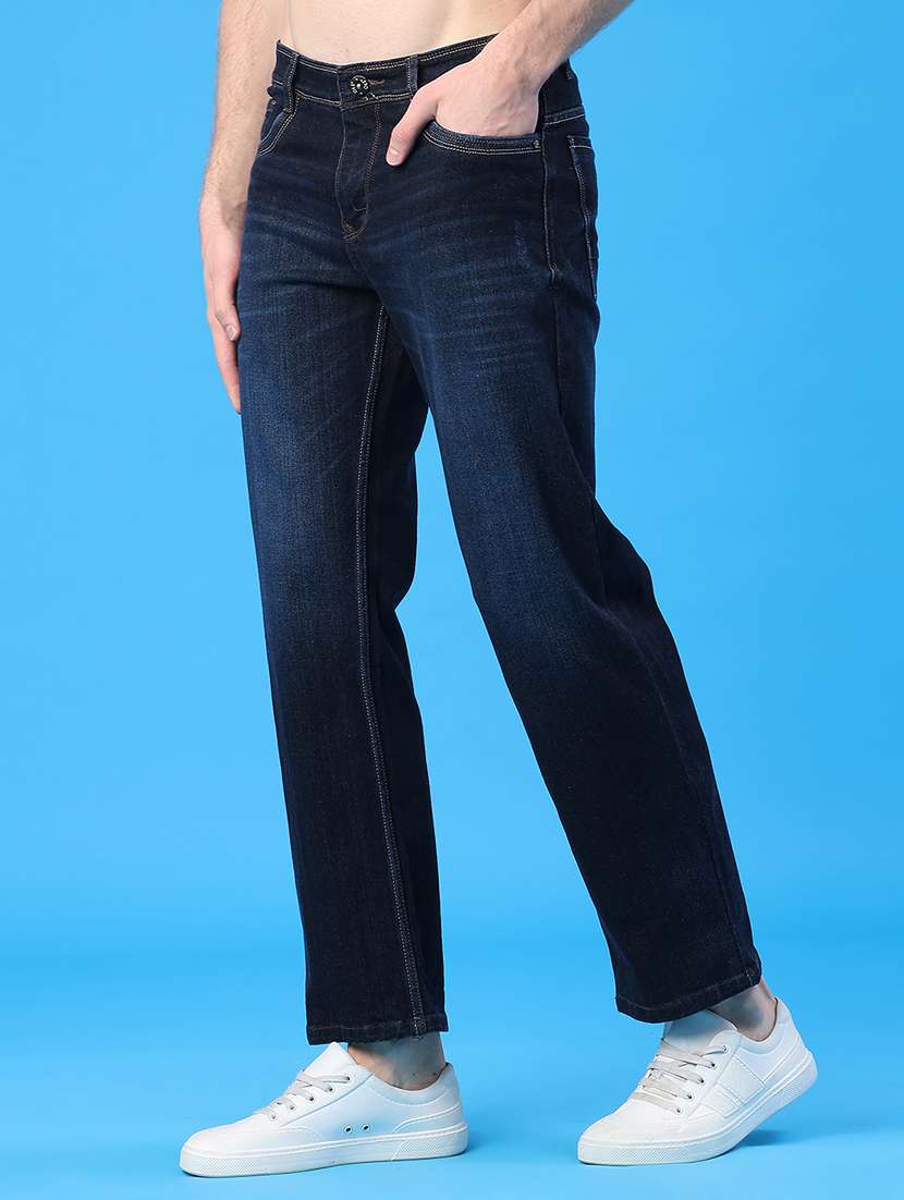 Men Washed Mid Rise Full Length Straight Fit Jeans - 22185603 -  Standard Image - 3