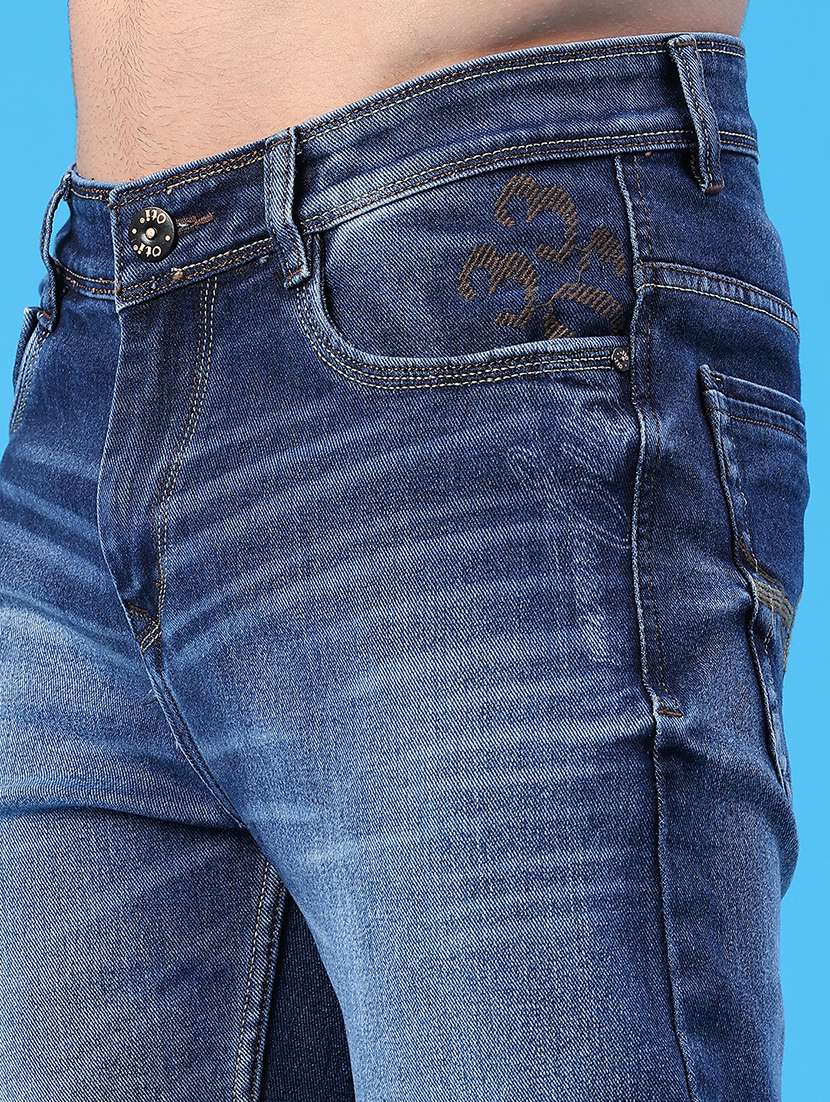 men washed mid rise full length straight fit jeans - 22185604 -  Standard Image - 5