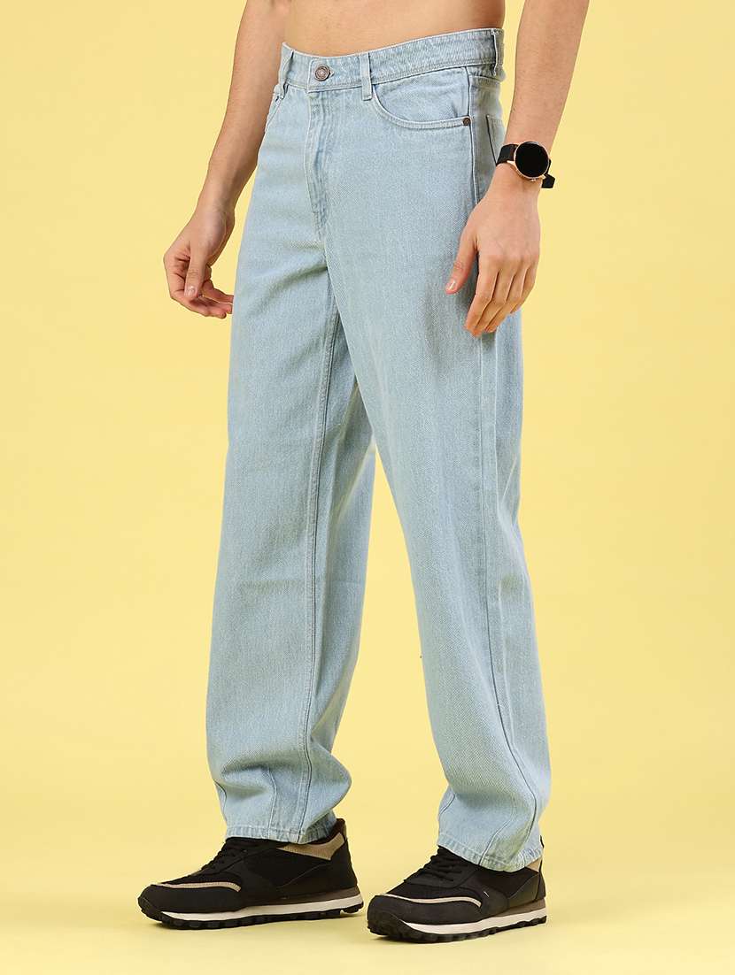 men plain mid rise full length straight jeans - 22185610 -  Standard Image - 3