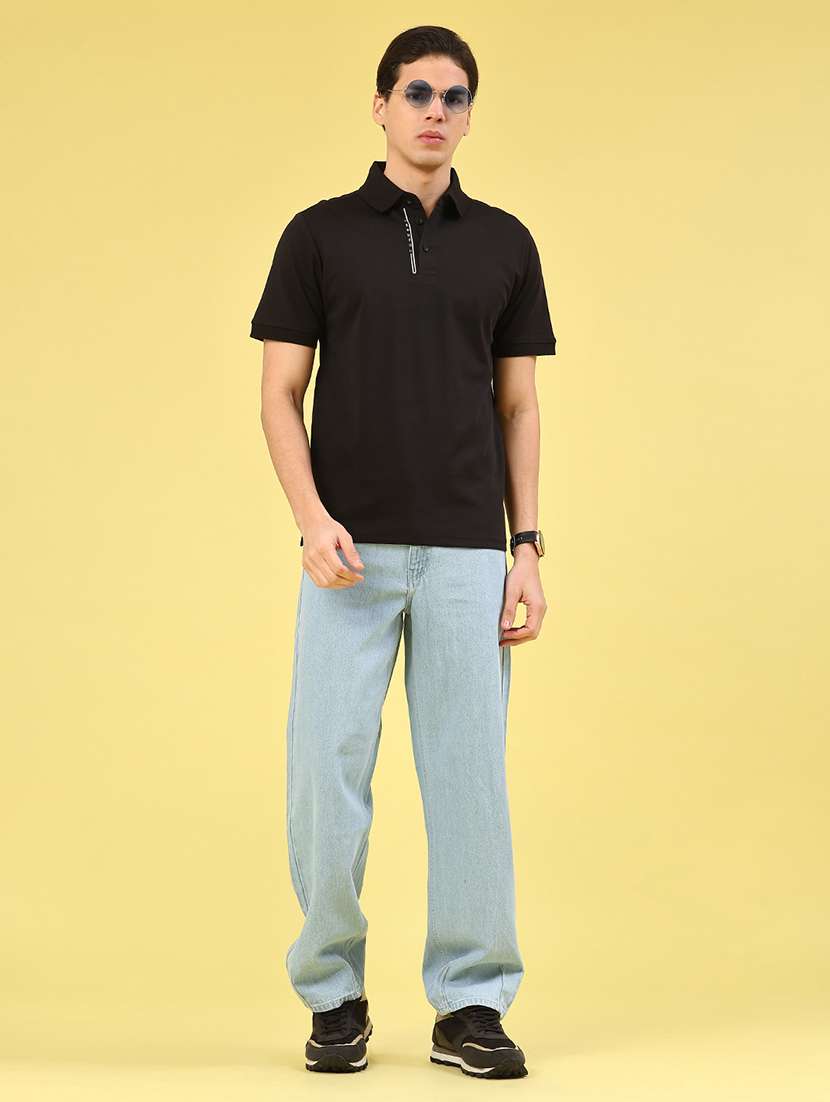 men plain mid rise full length straight jeans - 22185610 -  Standard Image - 5
