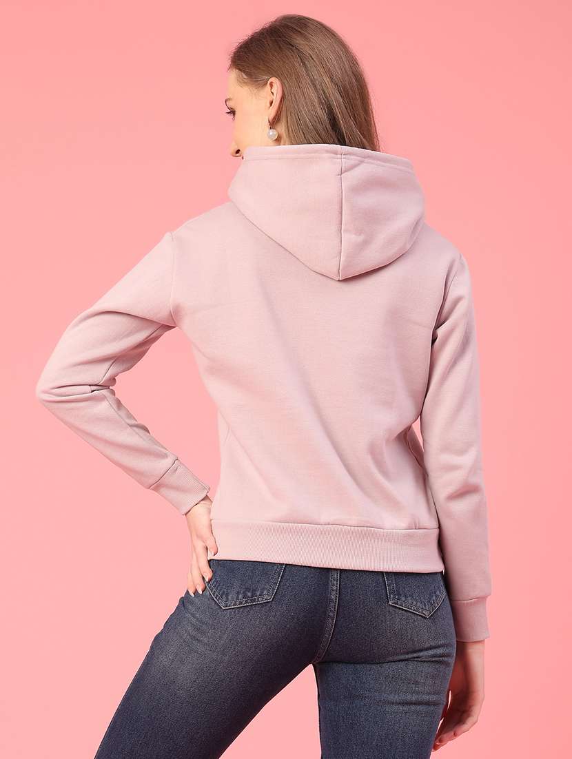 women embroidered long sleeve hooded sweatshirt - 22185665 -  Standard Image - 3