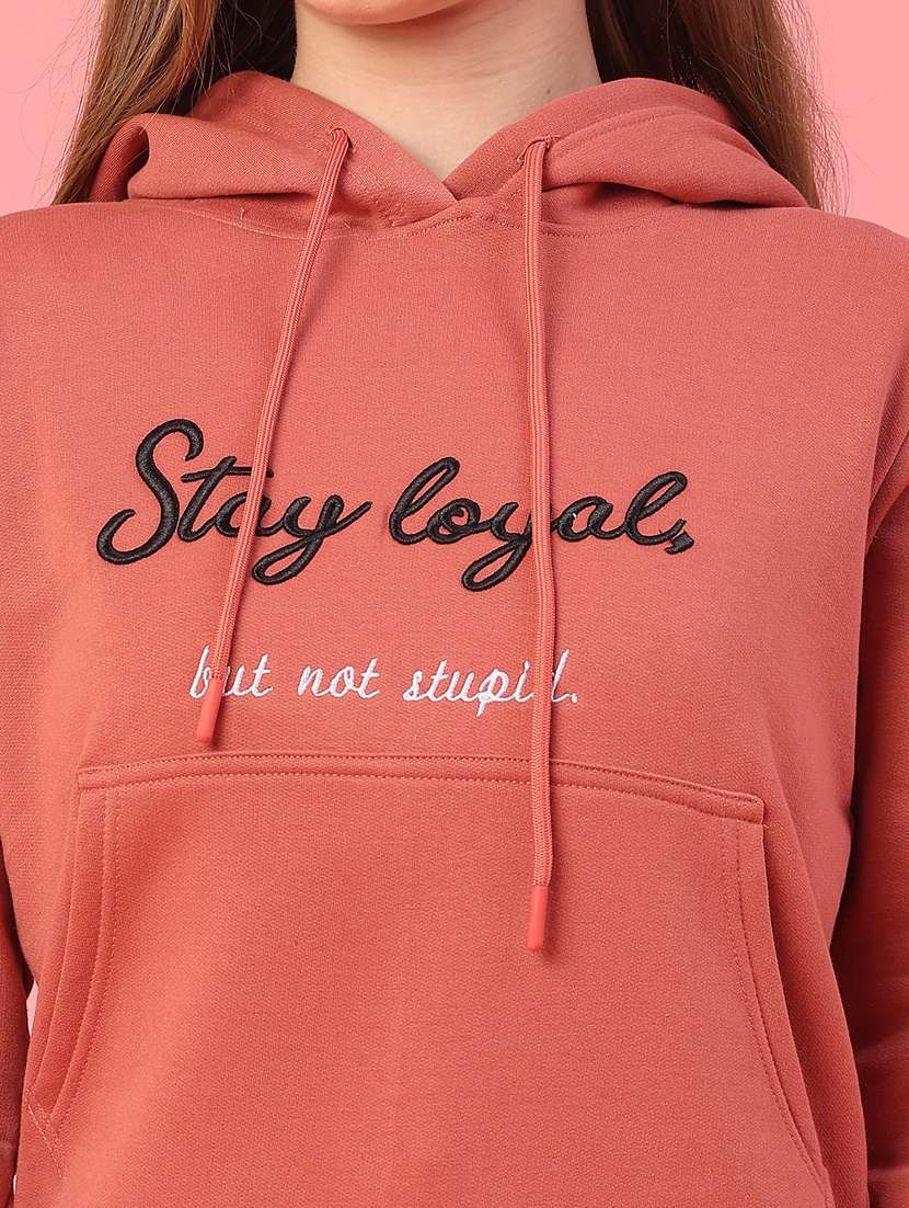 women embroidered long sleeve hooded sweatshirt - 22185668 -  Standard Image - 5