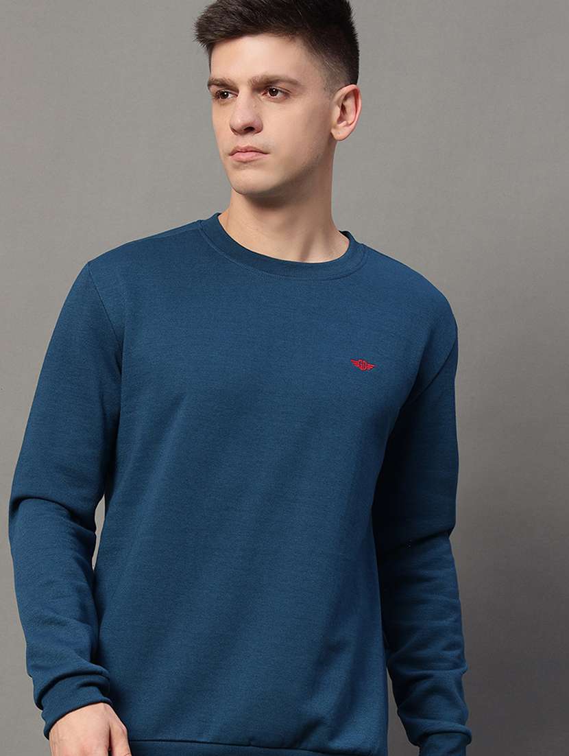men solid long sleeve regualr fit sweatshirt