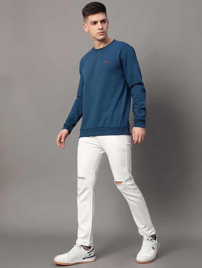 men solid long sleeve regualr fit sweatshirt - 22185818 -  Standard Image - 3