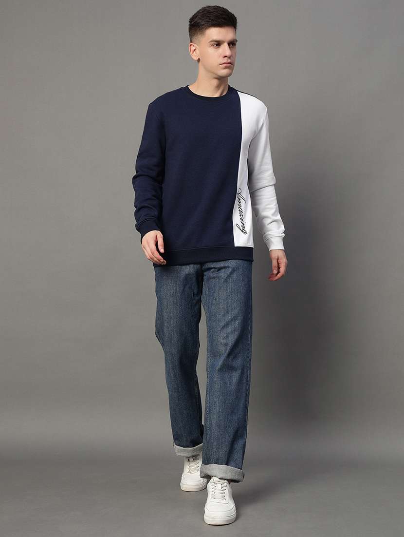 men color block long sleeve regular fit sweatshirt - 22185825 -  Standard Image - 3