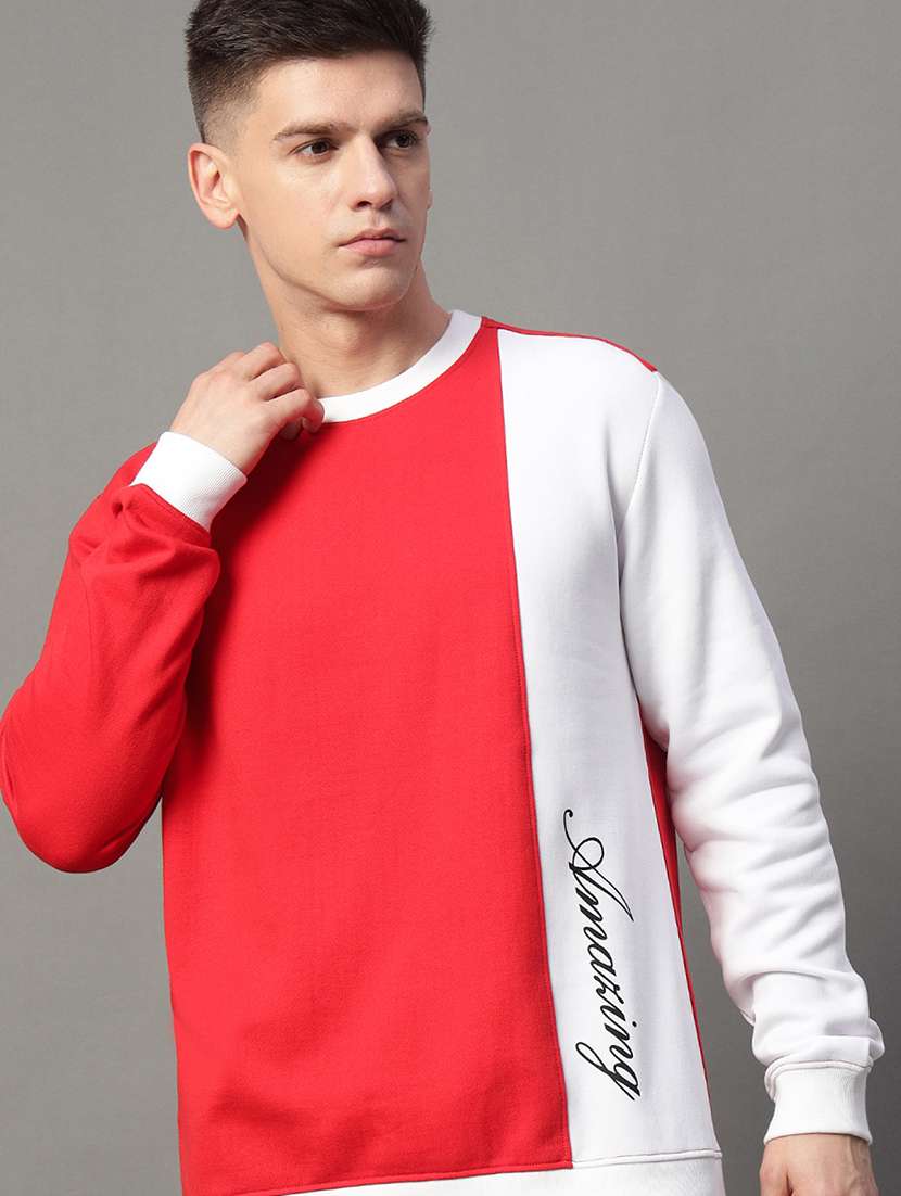 men color block long sleeve regular fit sweatshirt