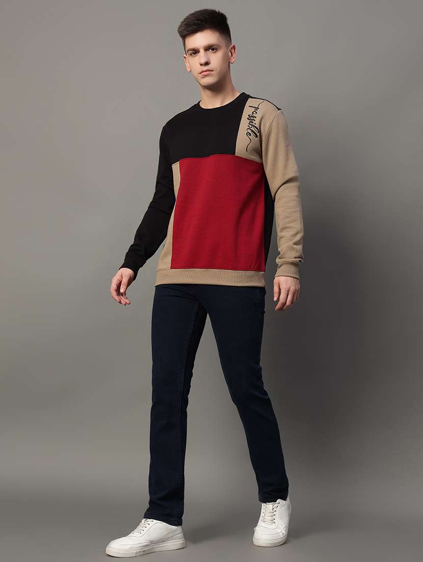 men color block long sleeve regular fit sweatshirt - 22185830 -  Standard Image - 3