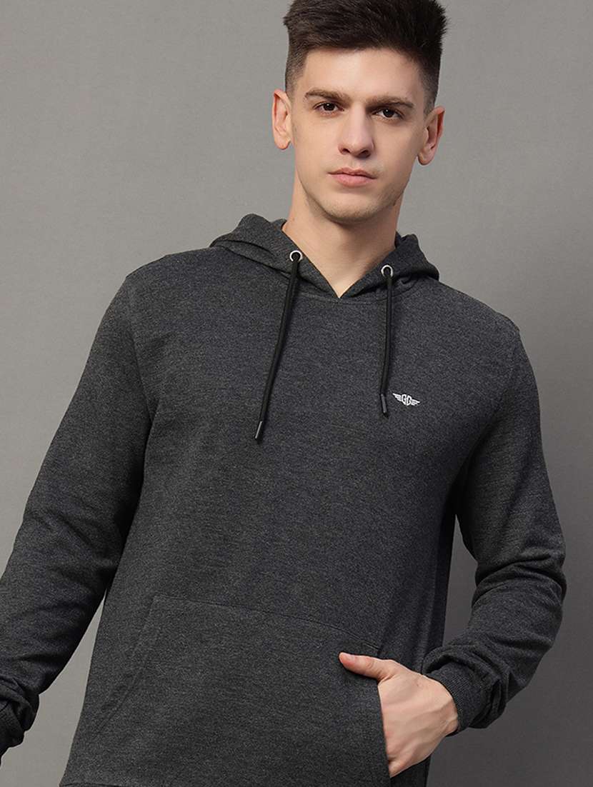 men solid long sleeve regular fit sweatshirt