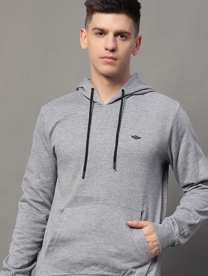 men solid long sleeve regular fit sweatshirt