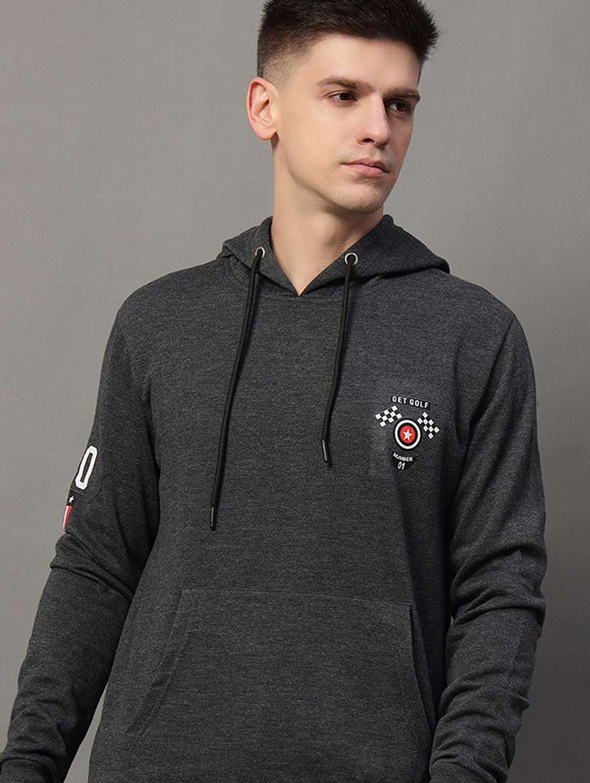 men placement print long sleeve regular fit sweatshirt