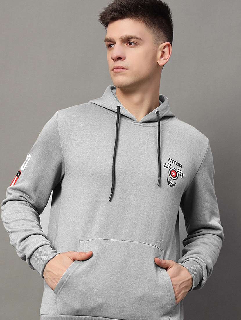 men placement print long sleeve regular fit sweatshirt