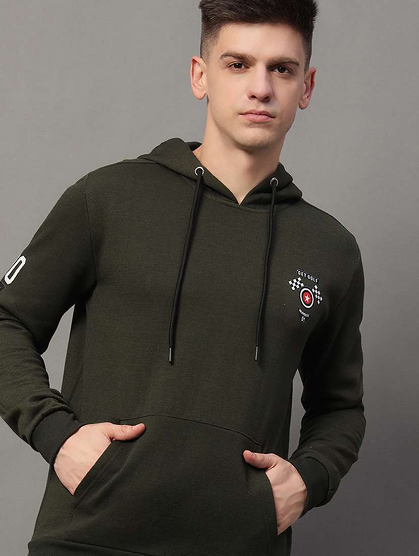 men placement print long sleeve regular fit sweatshirt