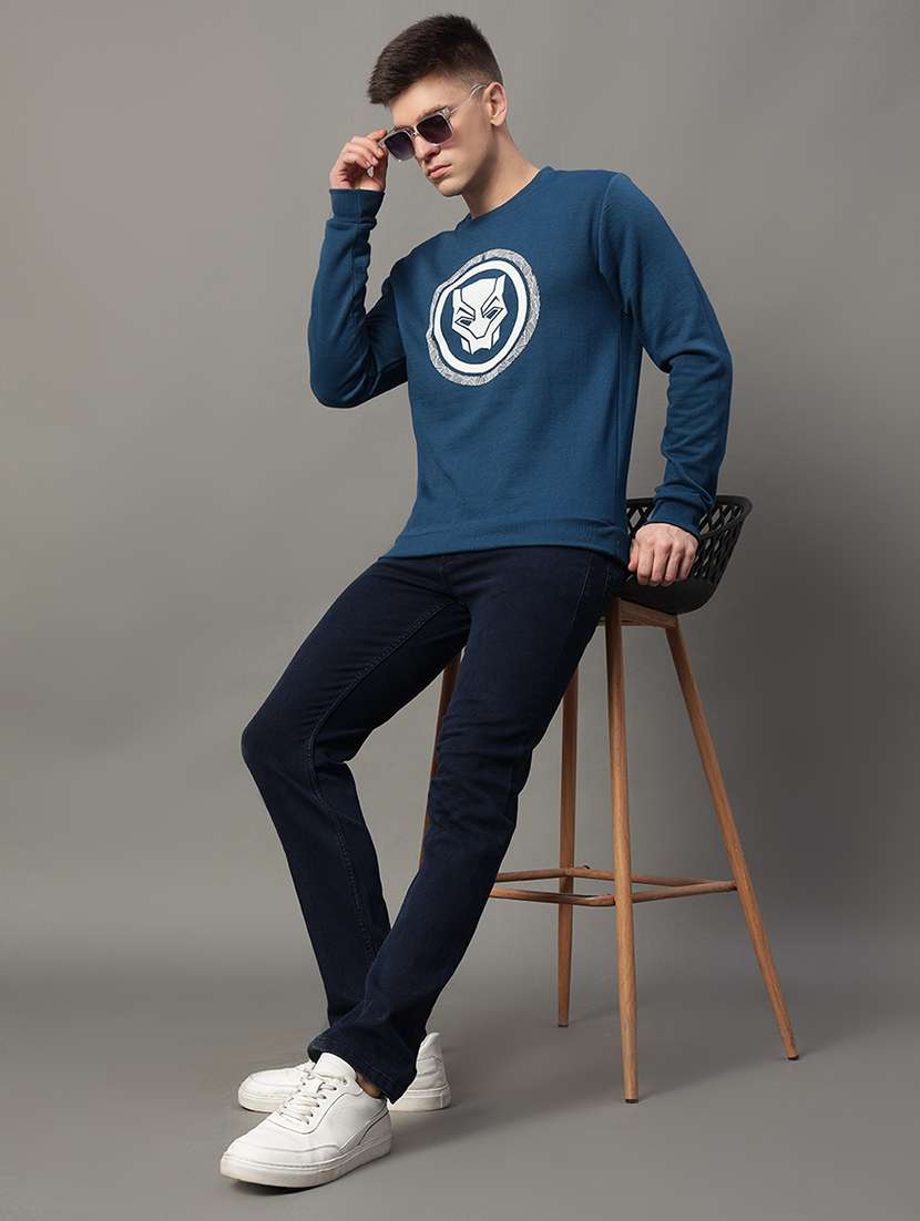 men chest print long sleeve regular fit sweatshirt - 22185848 -  Standard Image - 3