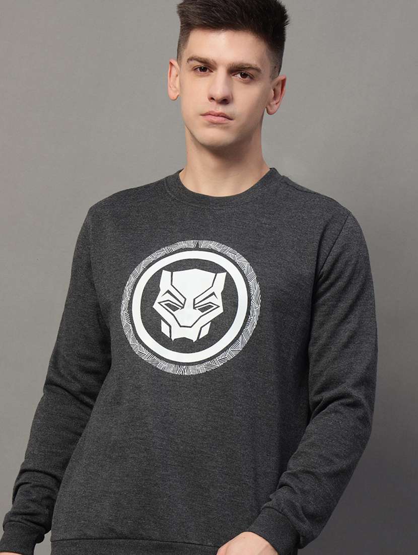 men chest print long sleeve regular fit sweatshirt