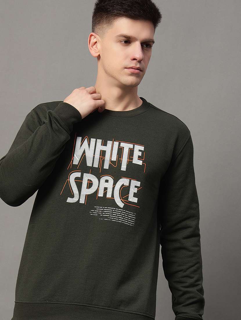 men chest print long sleeve regular fit sweatshirt