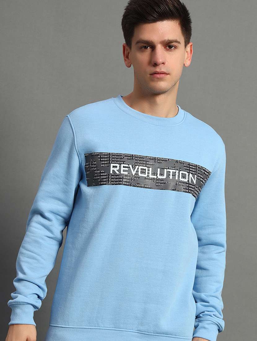 men chest print long sleeve regular fit sweatshirt