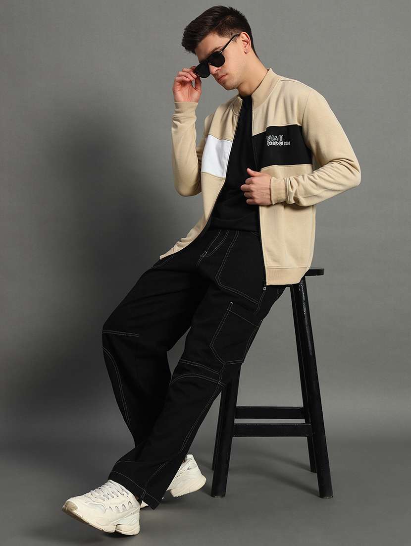 men color block long sleeve regular fit sweatshirt - 22185874 -  Standard Image - 3