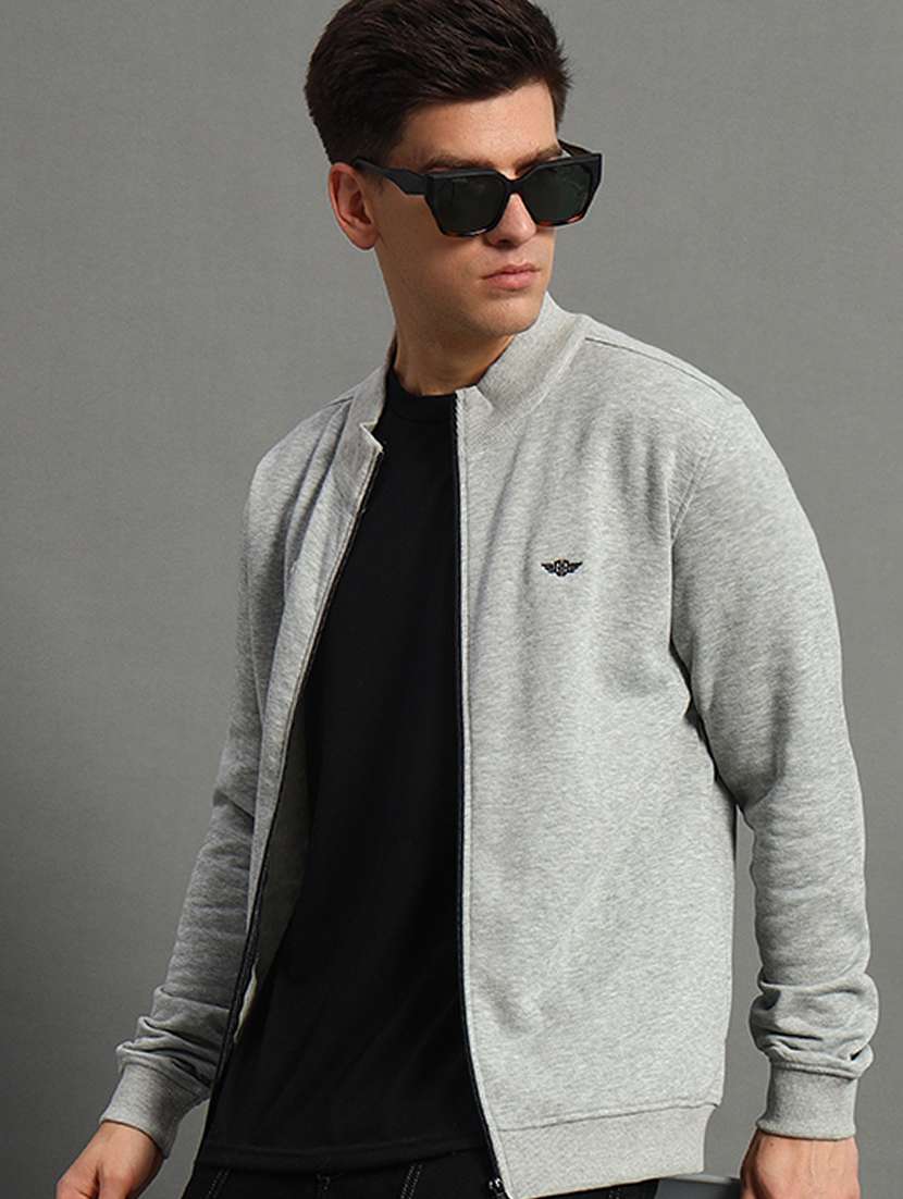 men solid long sleeve regular fit sweatshirt