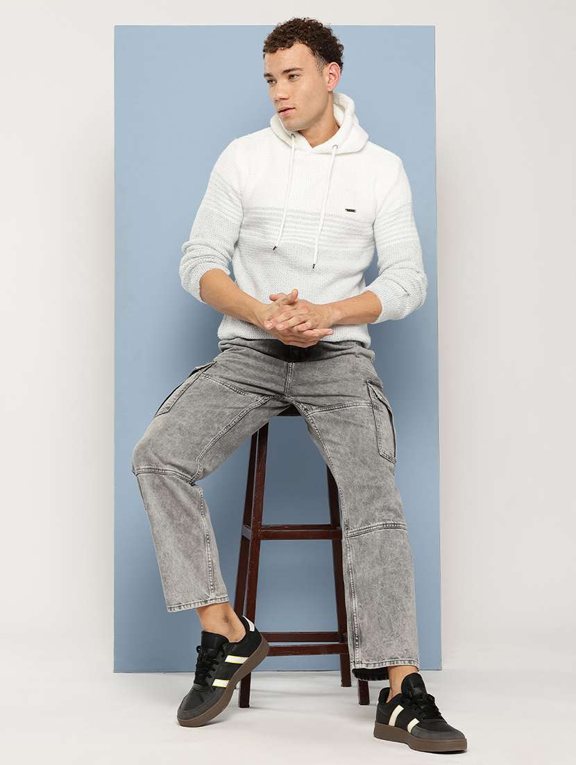 men self design long sleeve regular fit pullover  - 22186100 -  Standard Image - 3