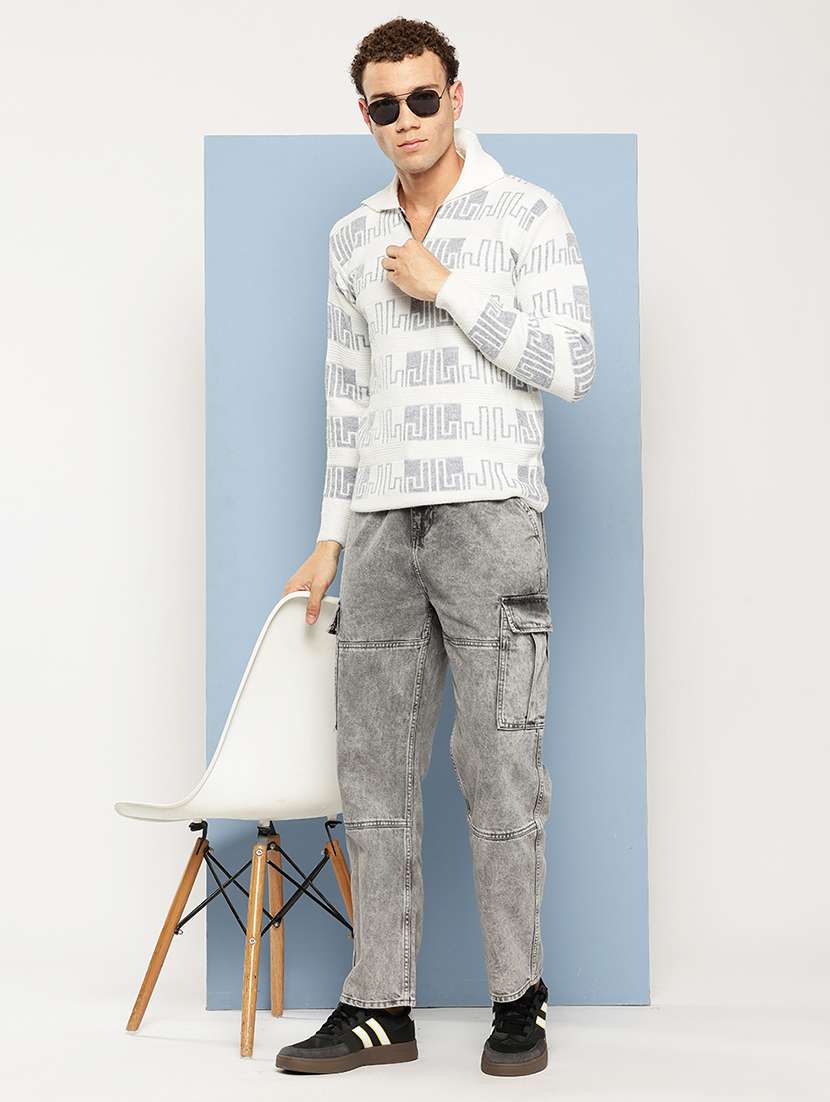 men self design long sleeve regular fit pullover  - 22186104 -  Standard Image - 3