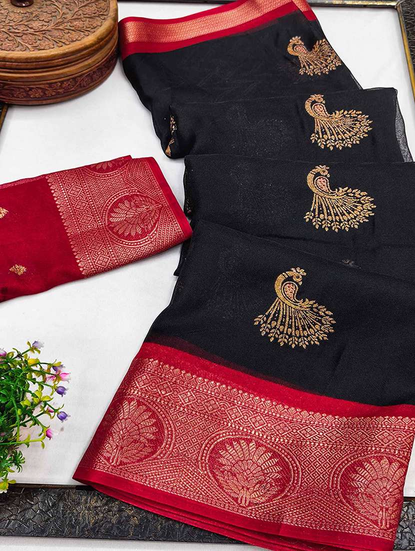 women self design bordered saree with blouse - 22186158 -  Standard Image - 3