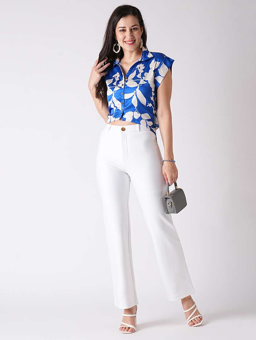 globus women white slim fit treggings - 22186168 -  Standard Image - 3